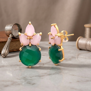 New Arrival Small Gold Plated <b>Emerald</b>-Cut Geometric Drop Earrings Ethnic Style Wedding & Party <b>Jewelry</b> - Product Image 3