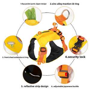 Meilleure vente harnais pour chien chiot de luxe personnalisé harnais pour animaux de compagnie poignée souple réglable réversible respirant rembourré harnais pour chien ensembles - Product Image 3