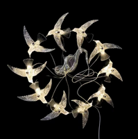 Nouvelle Arrivée Accessoires De Mariage Oiseau Lustre Acrylique Led Transparent Oiseau Lumière Salle De Mariage Scène Disposition Top Décoration