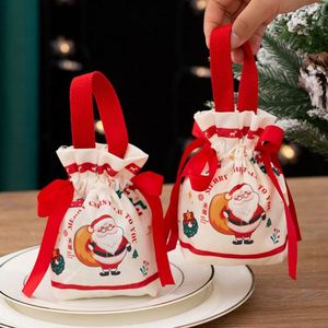 Sac à cordon portable en peluche imprimé UV, recyclable et exquis, idéal pour les cadeaux de Noël et du Nouvel An 2026 - Product Image 1