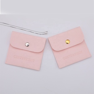 PUPPYSEW 8*8cm Sacs à bijoux en microfibre rose personnalisés, pochette d'emballage pour bijoux en velours, sac à bijoux avec logo - Product Image 5