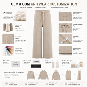 <span class=keywords><strong>Pantaloni</strong></span> Larghi <span class=keywords><strong>in</strong></span> Maglia di Cashmere per Donna, Morbidi <span class=keywords><strong>Pantaloni</strong></span> <span class=keywords><strong>con</strong></span> Coulisse, <span class=keywords><strong>Vita</strong></span> Elastica, <span class=keywords><strong>Pantaloni</strong></span> da Casa, Abbigliamento <span class=keywords><strong>in</strong></span> Maglia per Autunno e Inverno - Product Image 5