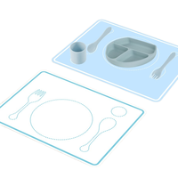 Nouveau Set de Table Carré Moderne en Silicone Anti-Haute Température, Imperméable et Anti-Huile, Réutilisable, Épaisseur 1mm, 30x40cm, pour Déjeuner