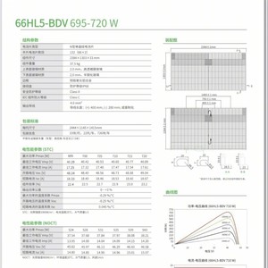 Panneau solaire bifacial de type N JinKo 66HL5-BDV 695-720W, module photovoltaïque à double vitrage - Product Image 2
