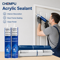 Scellant acrylique transparent commercial pour carrelage, mastic de jointure gris à finition lisse pour panneaux, mastic acrylique mat pour joints de porte
