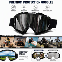 Lunettes de protection anti-buée polarisées ANSI Z87 UV400 avec lentilles en PC pour adultes, idéales pour le motocross, la moto, le surf et les sports de terre.