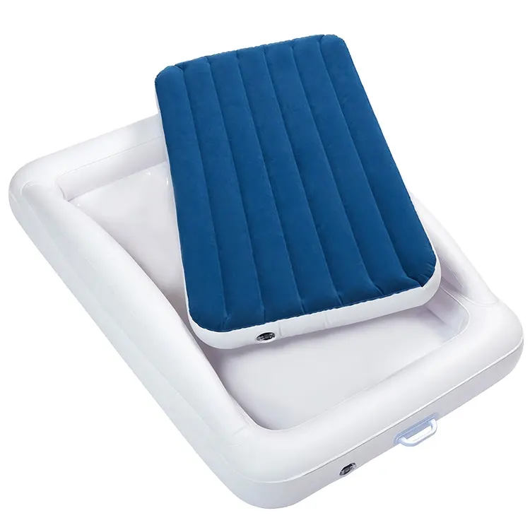 Lit de voyage gonflable pour enfant en bas âge avec pare-chocs de sécurité, matelas gonflable pour enfants avec Rail de lit intégré, berceau léger pour bébé