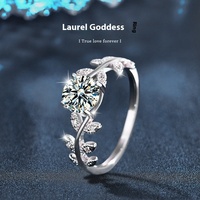 Bague de fiançailles en argent pur S925 avec moissanite couleur D, testeur de diamant VVS1, conçue par Ye Tengzhi pour les bijoux de mariage féminins