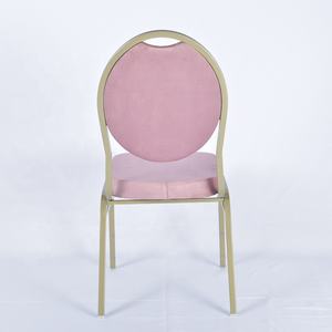 Vente en gros de chaises de restaurant empilables dorées, métalliques, fer et acier avec tissu en velours - Product Image 5
