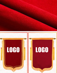 Fanions triangulaires à franges dorées en tissu de qualité supérieure, mât de drapeau en fibre de carbone, logo personnalisé, réalisations d'entreprise, marque - Product Image 2