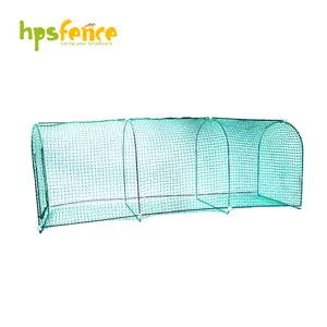 Collapsible outdoor cat tunnel with fiberglass post support for cats and small animals