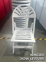 Chaise pliante en résine avec assise à lattes, confortable, portable, empilable, pour jardin, événements, usage commercial