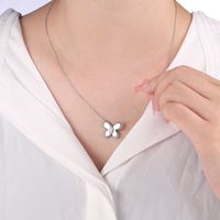 Colliers et bagues en argent sterling 925 à la mode pour femmes, design papillon, cadeaux de fiançailles et de mariage
