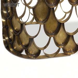 WBERT Simple, moderno, sala de estar, arte, vista final, mesa, pared en forma de mármol, luz de entrada, mesa de escamas de pescado de acero inoxidable de lujo - Product Image 4