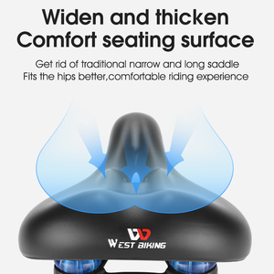 Para WEST BIKING cómodo asiento de bicicleta para hombre y mujer suave PU cuero carretera MTB sillín de bicicleta con ventilación - Product Image 2