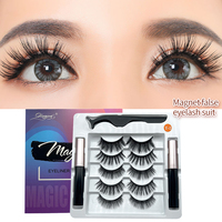 5 paires de cils magnétiques en faux vison, kit complet avec eye-liner liquide magnétique et pince applicatrice de cils, faux cils