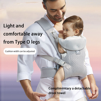 Portabebés Ergonómico de Algodón para Recién Nacidos y Niños Pequeños, Ajustable, Suave, con Soporte para Espalda y Hombros