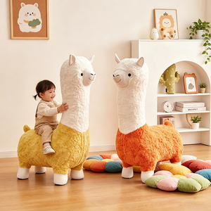 Moderner Komfortabler Konvertierbarer Freizeitstuhl im Alpaka-Design mit Stoffbezug und Massivholzbeinen für Wohnzimmer, Kinderzimmer und Schlafzimmer - Product Image 3
