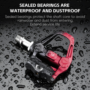 Pedal de bloqueo de bicicleta de <span class=keywords><strong>carretera</strong></span> de aleación de aluminio WEST BIKING, piezas de bicicleta, eje de titanio <span class=keywords><strong>SPD</strong></span> con placa de bloqueo, Pedal de bicicleta autoblocante - Product Image 2