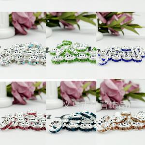 Wholesale <b>10mm</b> Silver Gold Color Rhinestone Rondelles Crystal Loose <b>Spacer</b> Beads for DIY Jewelry Making Accessories - Product Image 6