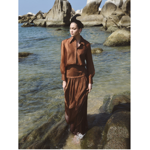 Wholesale Womens <b>Skirts</b> Eco Friendly RIDDA MAXI <b>SKIRT</b> 73% Cupro - 27% Polyester Elegant ODM Clothing <b>Long</b> <b>Skirt</b> from Vietnam - Product Image 1