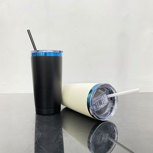 20Oz White Black Blue Plated Car <b>Cup</b> <b>With</b> Slide <b>Lids</b> Cold Drinks for Laser Engraving - Product Image 3