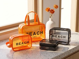 Bolsa de cosméticos impermeable de PU con cierre de cremallera, tamaño pequeño, asa suave para maquillaje, estuche de viaje, diseño transparente reutilizable - Product Image 4