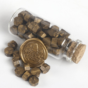 Cuentas de sello de cera de colores metálicos retro, lacre, botella de vidrio pequeña, cuentas de cera de sellado, oro rojo plateado, gran oferta - Product Image 3