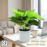 Offre Spéciale : Plante Artificielle en Pot de 34 cm, Feuilles Vertes Réalistes, Pot Blanc, Prix de Gros, OEM Personnalisé en Gros, Expédition Mondiale Rapide