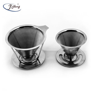 Bộ lọc cà phê bằng thép không gỉ Bộ lọc cà phê có thể tái sử dụng không cần giấy Đổ qua nhỏ giọt Bộ lọc hình nón cà phê bằng thép không gỉ - Product Image 5