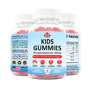 Suplemento de Vitamina C y D con Fosfatidilserina para Niños, Marca OEM, para la Memoria, Concentración, Salud de las Articulaciones e Inmunidad, 60 Gomitas - Product Image 1