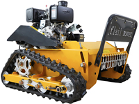 Mesin Pemotong Rumput Robot Mini Bertenaga Diesel Industri 750W*2, Kontrol Jarak Jauh, Desain Beroda Rantai, Kecepatan Maju 0-4km/jam, Lebar Pemotongan