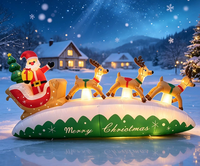 Modèle gonflable de traîneau de Noël avec rennes et lumières LED pour décoration extérieure de jardin, grande taille, idéal pour les fêtes