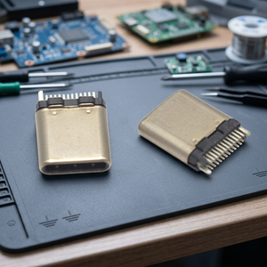 อะแดปเตอร์เชื่อมต่อ USB 3.1 Type C ตัวเมีย ยี่ห้อ Ariba Technology พร้อม GND Latch  หน้าสัมผัสทองแดงผสม  ชุบทอง  ติดตั้งแนวตั้ง  มาตรฐาน UL94V-0  สามารถบัดกรีได้ - Product Image 3