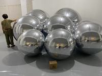 Boule miroir argentée gonflable, grand ballon brillant, ballon géant pour fête disco, décoration de fête de Noël, sphère miroir réfléchissante gonflable