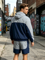 Nouvel ensemble survêtement YTS personnalisé coupe oversize pour homme : veste coupe-vent et pantalon de jogging en nylon, style streetwear