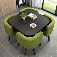 Ensemble de restaurant en gros 1 table 4 chaises Ensemble de table à manger moderne de luxe Meubles de salon Tables en bois Chaises en métal