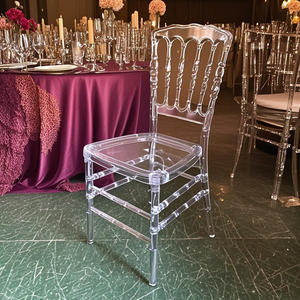 Vente en gros bon marché de chaise Napoléon en résine de cristal de glace durable pour mariage, événement, location de raboteuse - Product Image 1