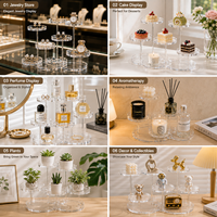 Support d'affichage modulaire multi-niveaux en acrylique transparent personnalisé pour bijoux, parfums, gâteaux, cosmétiques, présentoir de vente au détail OEM ODM