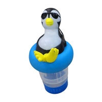 Distributeur de piscine flottant pliable pingouin s'adapte aux feuilles de chlore de 3 pouces pour libérer des languettes chauffantes de piscine intérieures et extérieures réglables