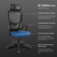 Chaises de Bureau Ergonomiques Pivotantes en Maille Multifonctions pour Personnel – Vente en Gros