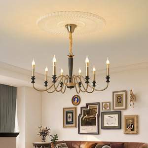 French Vintage Style Chandelier Gold 6 Head <b>Led</b> <b>Lights</b> For Living Room Dining Room Bedroom - Product Image 2