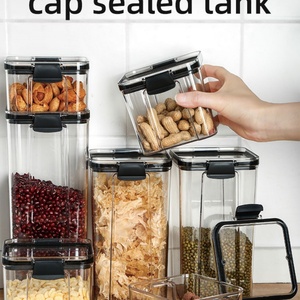 Eco-Friendly Clear Glass Food Storage <b>Jars</b> Modern Airtight Plastic Lid Capacity for Candy <b>Cookie</b> Rice Sugar Nuts Storage - Product Image 3