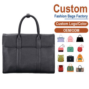 Maletín Ejecutivo de Cuero Genuino Negro para Hombre, Portátil y Ligero, con Capa Superior de Piel de Vaca y OEM para Marcas de Lujo Discreto - Product Image 1