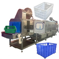 Machine à laver les caisses industrielles - Pulvérisation rotative haute pression pour le nettoyage des plateaux/bacs en plastique