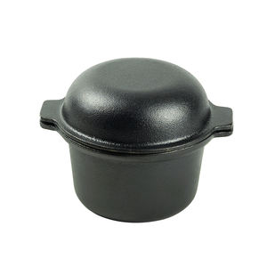 Mini Olla Redonda <span class=keywords><strong>de</strong></span> Hierro Fundido Negra <span class=keywords><strong>de</strong></span> 10 cm con Fondo Desmontable para Inducción, Ideal para Guisos, <span class=keywords><strong>Sopas</strong></span> y Hot Pot - Product Image 1