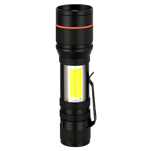 Low Price Mini Aluminum Waterproof Zoom Flashlight with Side Light Adjustable Focus Magnetic Type-C Charging