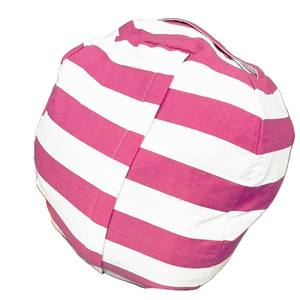 Sofá Infantil Creativo Tipo Puff con Bolsa de Almacenamiento, Gran Capacidad, Cierre de Cremallera, Relleno Suave, Rayas Azules y Blancas - Product Image 3