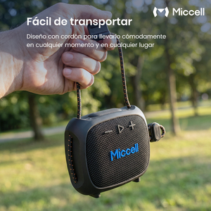 Mini haut-parleur sans fil d'extérieur Miccell 8W IPX5 avec lumière RGB et <span class=keywords><strong>cordon</strong></span>, idéal pour le cyclisme, le camping et la randonnée - Product Image 4