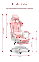 Fauteuil de gaming ergonomique tout blanc avec repose-pieds, dossier haut inclinable en cuir, pivotant, pour e-sport et bureau, avec pièces métalliques personnalisées